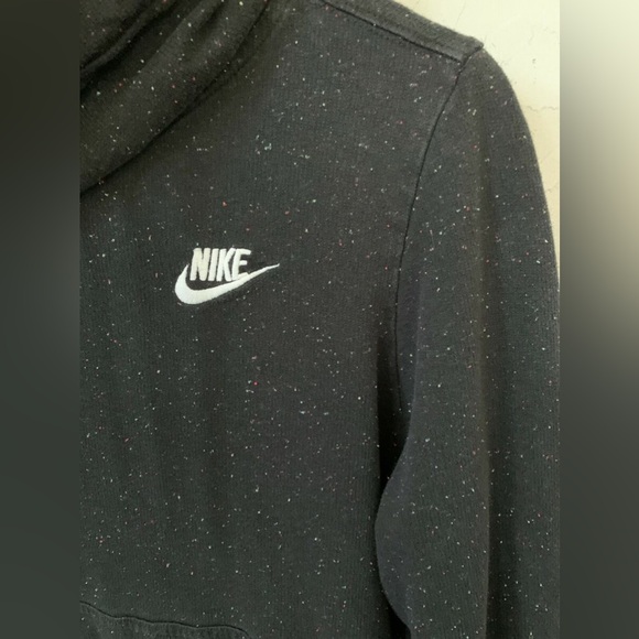 NIKE Sportswear Women’s Black Cowl Speckled Neck Funnel Hoodie! Size Small. - Picture 6 of 12